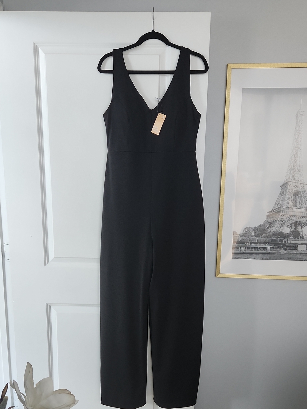 Classic Black V-Neck Jumpsuit